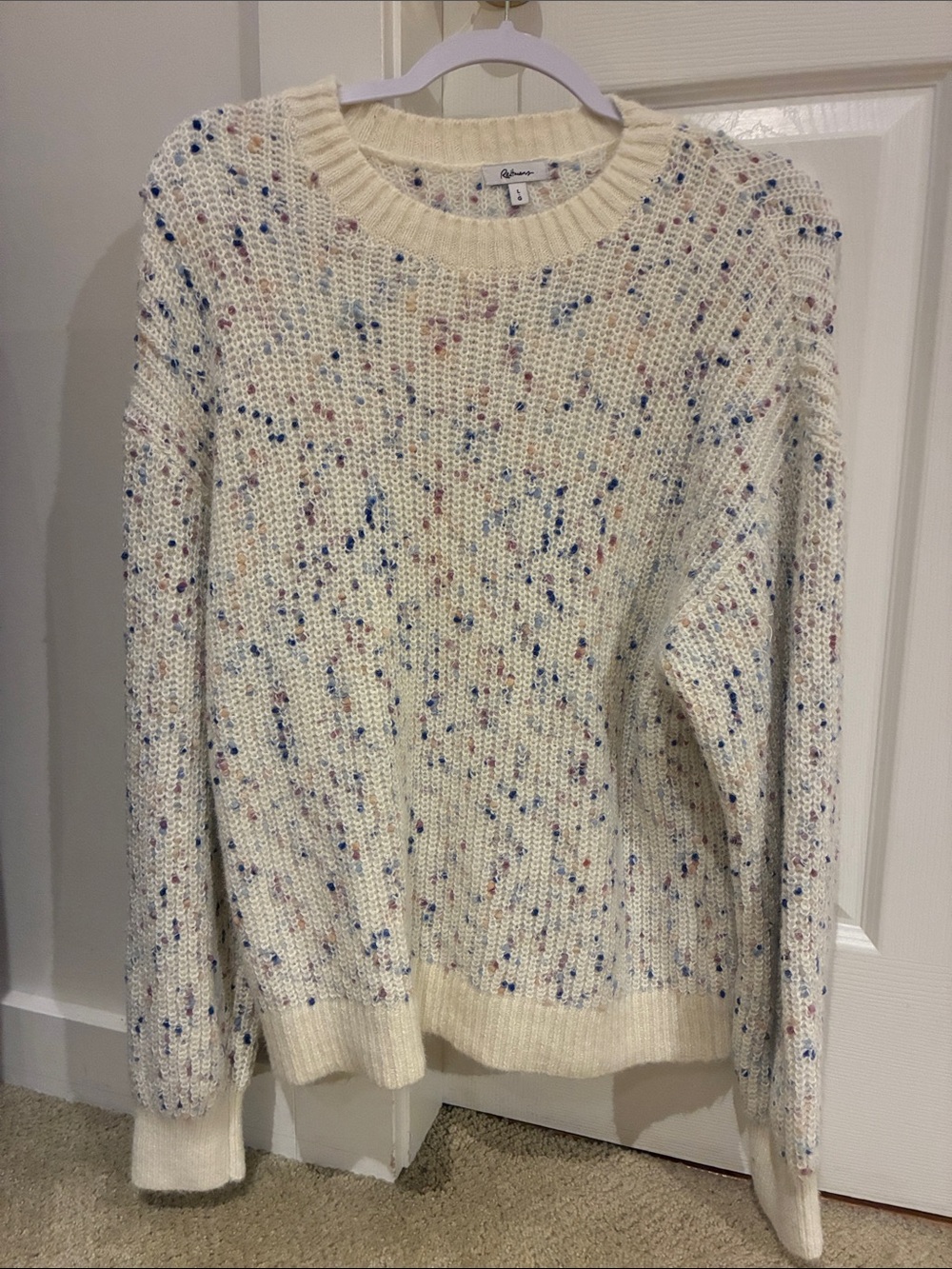 Cream Speckled Knit Sweater - Women's Cozy Pullover